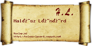 Halász Lénárd névjegykártya
