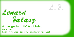 lenard halasz business card